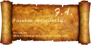 Fazekas Antonietta névjegykártya